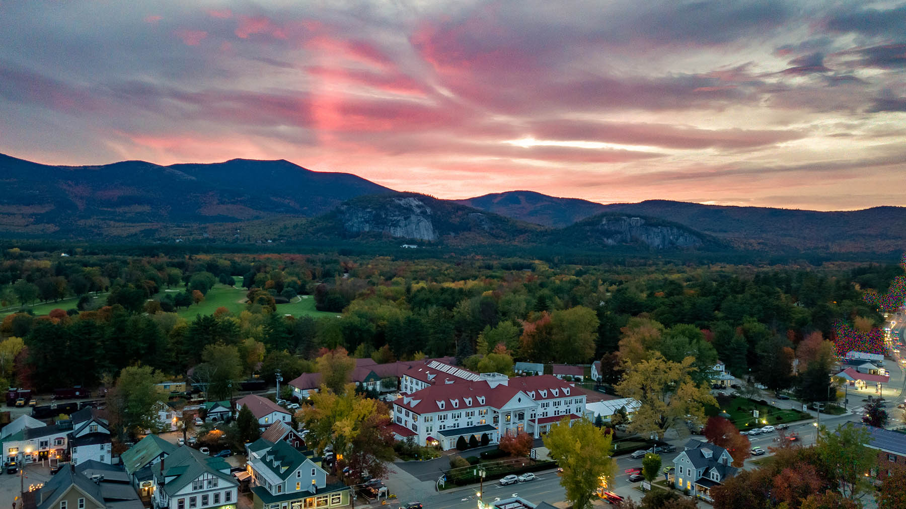Image of North Conway Village from above